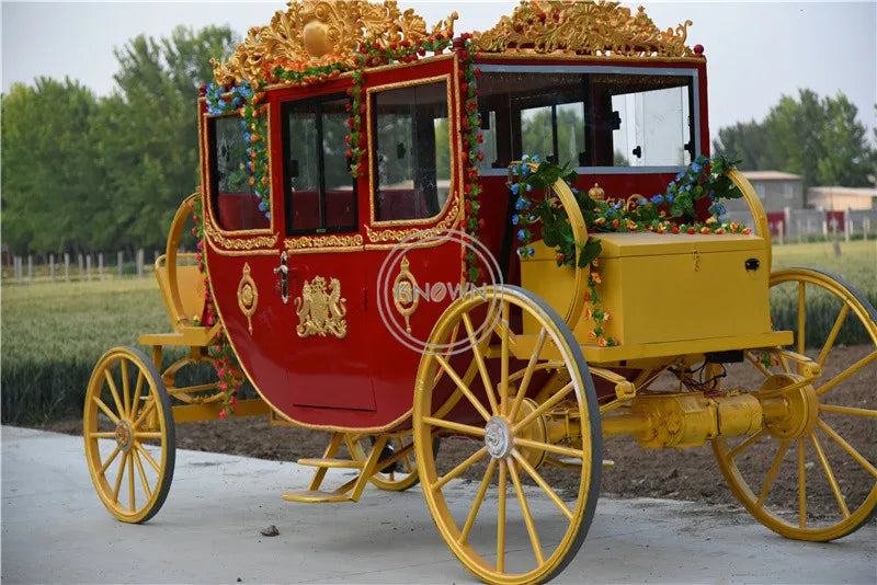 2022 Electric Wedding Royal Horse Carriage Attraction Sightseeing Cart Luxury Children Carriage for Sale