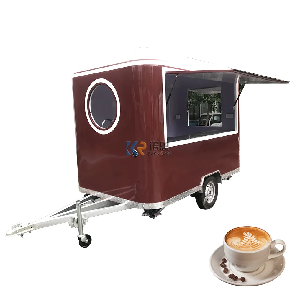 Carritos de comida para el desayuno Remolque para carrito de comida rápida Camión de comida Airstream de acero inoxidable aprobado por la CE