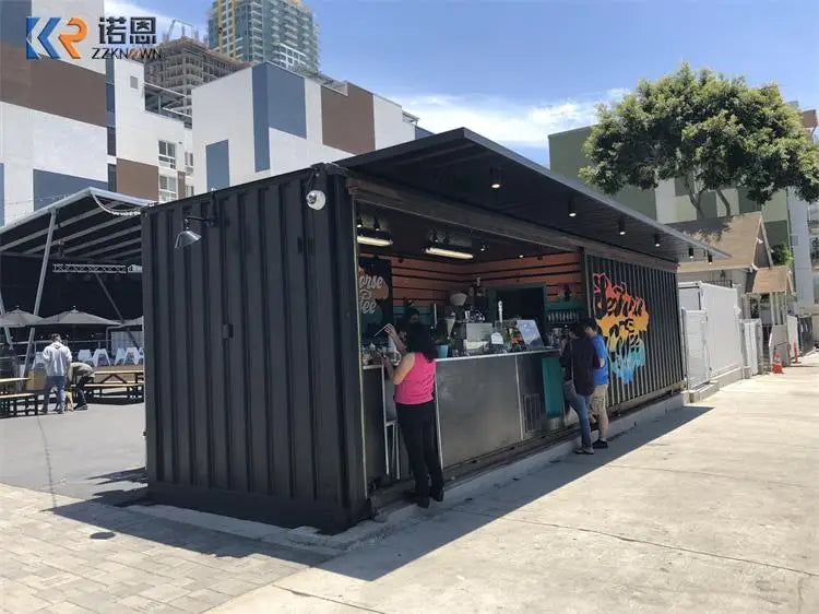 Modern Coffee Bar 20ft Food Kiosk Container Shop Booth Shipping Container Restaurant