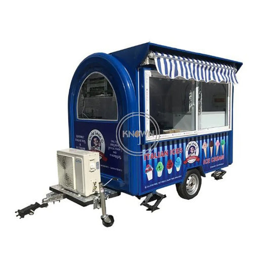 OEM 250CM Length Ice Cream Vending Truck Mobile Food Kiosk Cart Food Van Trailer for sale