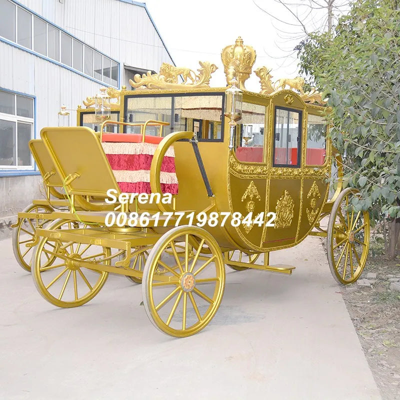 Chariot à chevaux électrique royal de style européen OEM Chariots et calèches de mariage à vendre