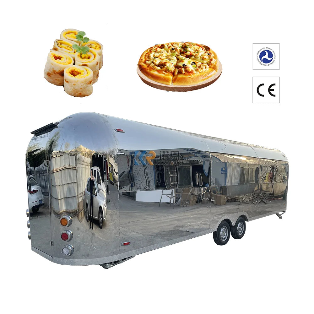 The US Standard Mobile Kitchen Street Food Trailer Fast Food Concession Trailer Food Truck with Full Kitchen