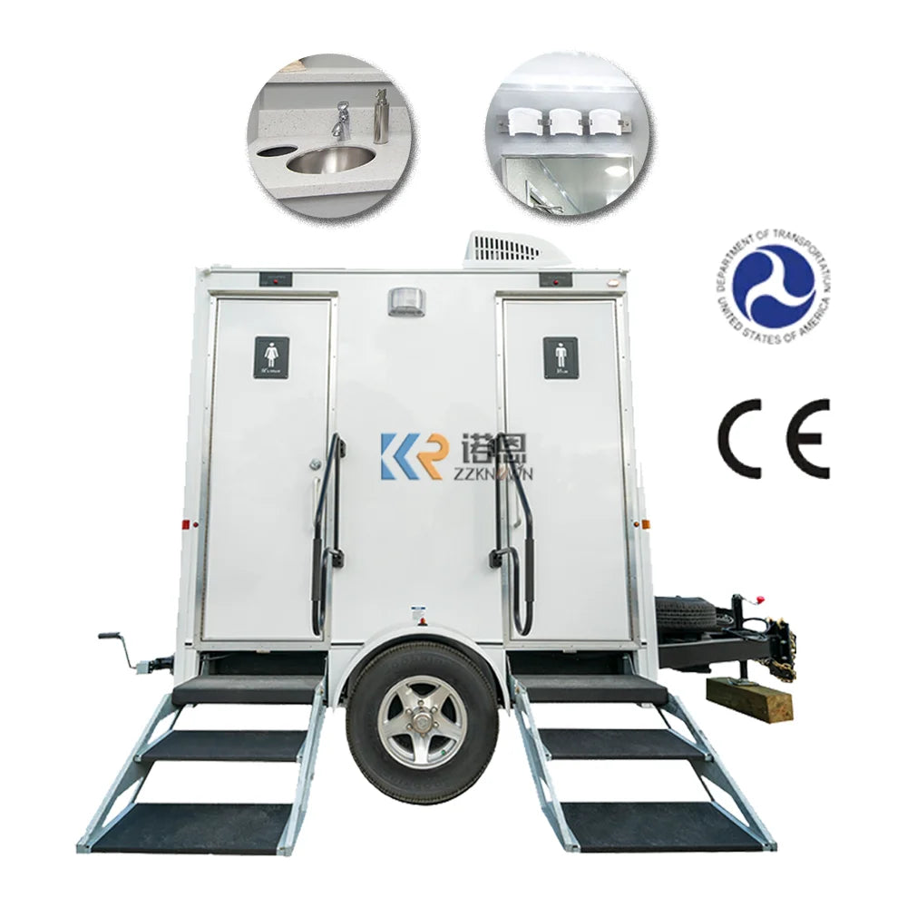 2023 New Silver Mobile Bathroom Portable Restroom Trailers Used Portable Toilets For Sale