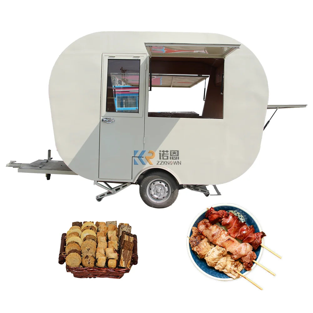 Nouveau design de mode remorque de nourriture chariot de barbecue mobile camion hot-dog café extérieur rue caravane kiosque