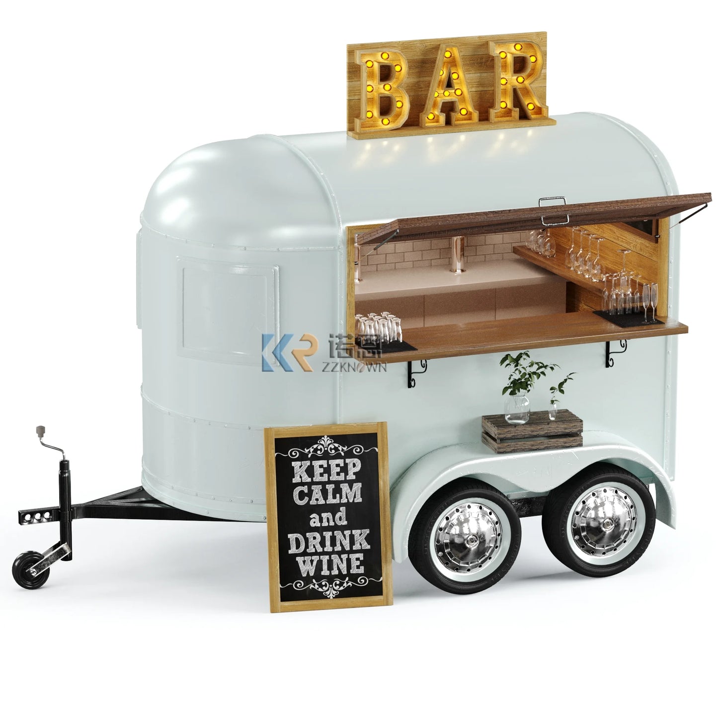 2 In 1 Kids Mobile Food Trucks 7.5ft Dining Carts Trailer CE Approved Restaurant Food Truck With Full Kitchen