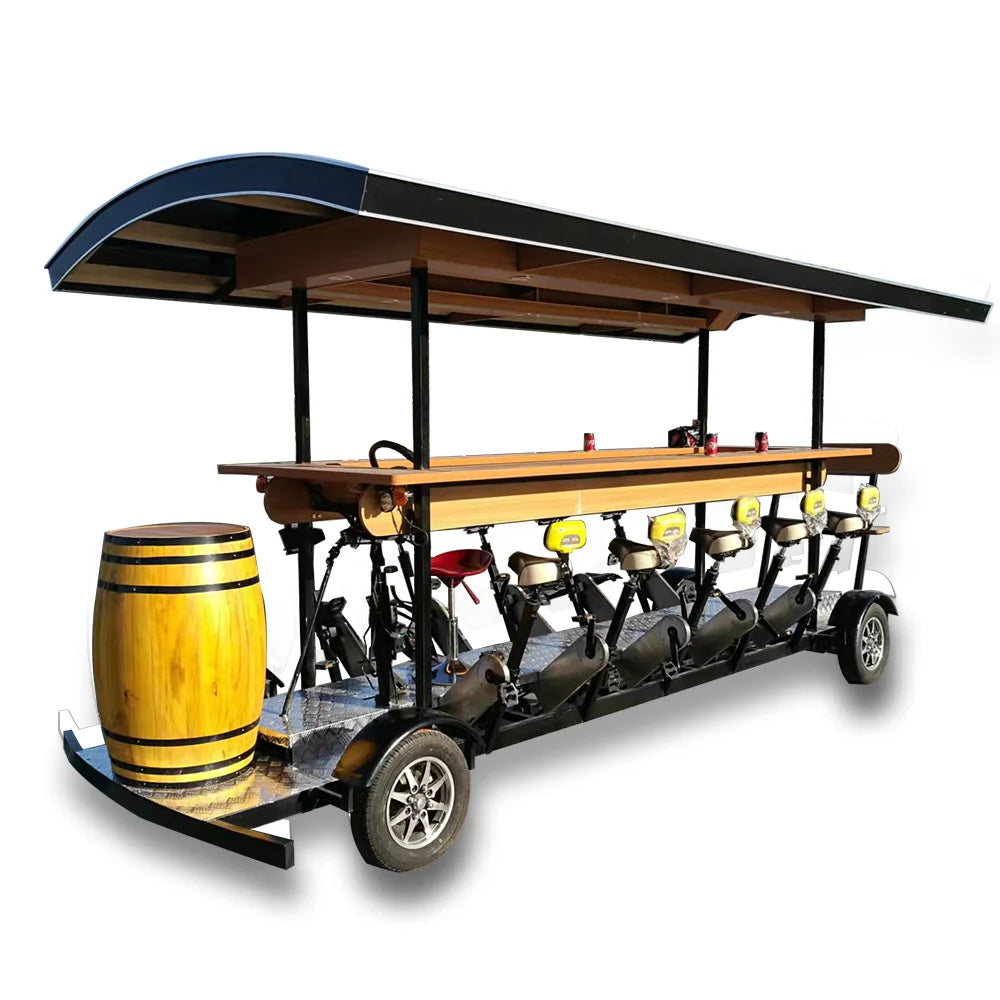 2023 Food Shop Tourist Sightseeing Bus The Pedal Pub 15 Conference Beer Bike Cart Sale