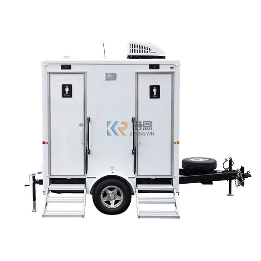 New Type Outdoor Camping Toilet Trailer Portable Restroom Rrailer Good price Mobile Toilet Movable Panel Container