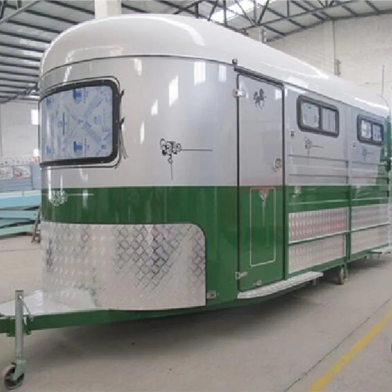 2024 Galvanized 2 Horse Float Trailer with Living Quarters Deluxe Angle Horse Load Cart supporting Customization