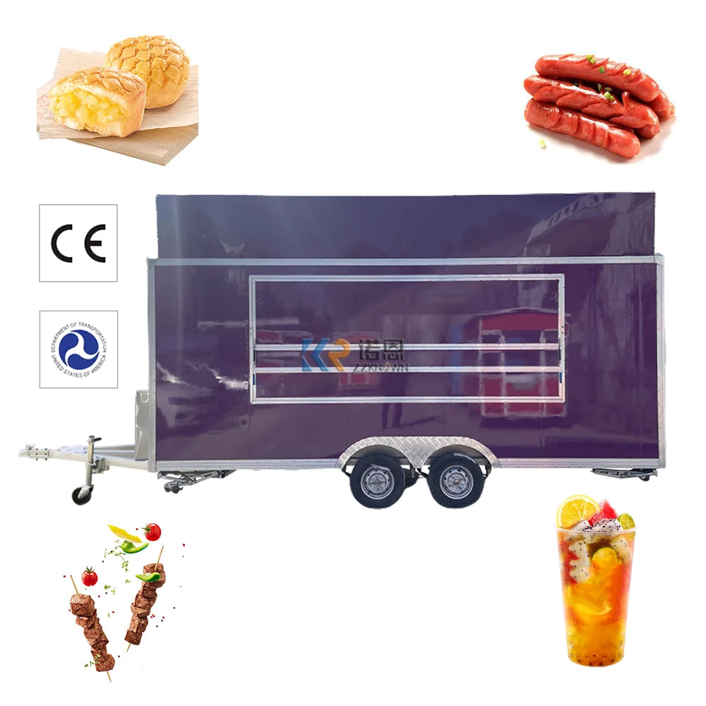 2023 Nouveau Food Truck à vendre Europe Cart Crêpes Fruits Cheval Box Trailer Remorque alimentaire personnalisée