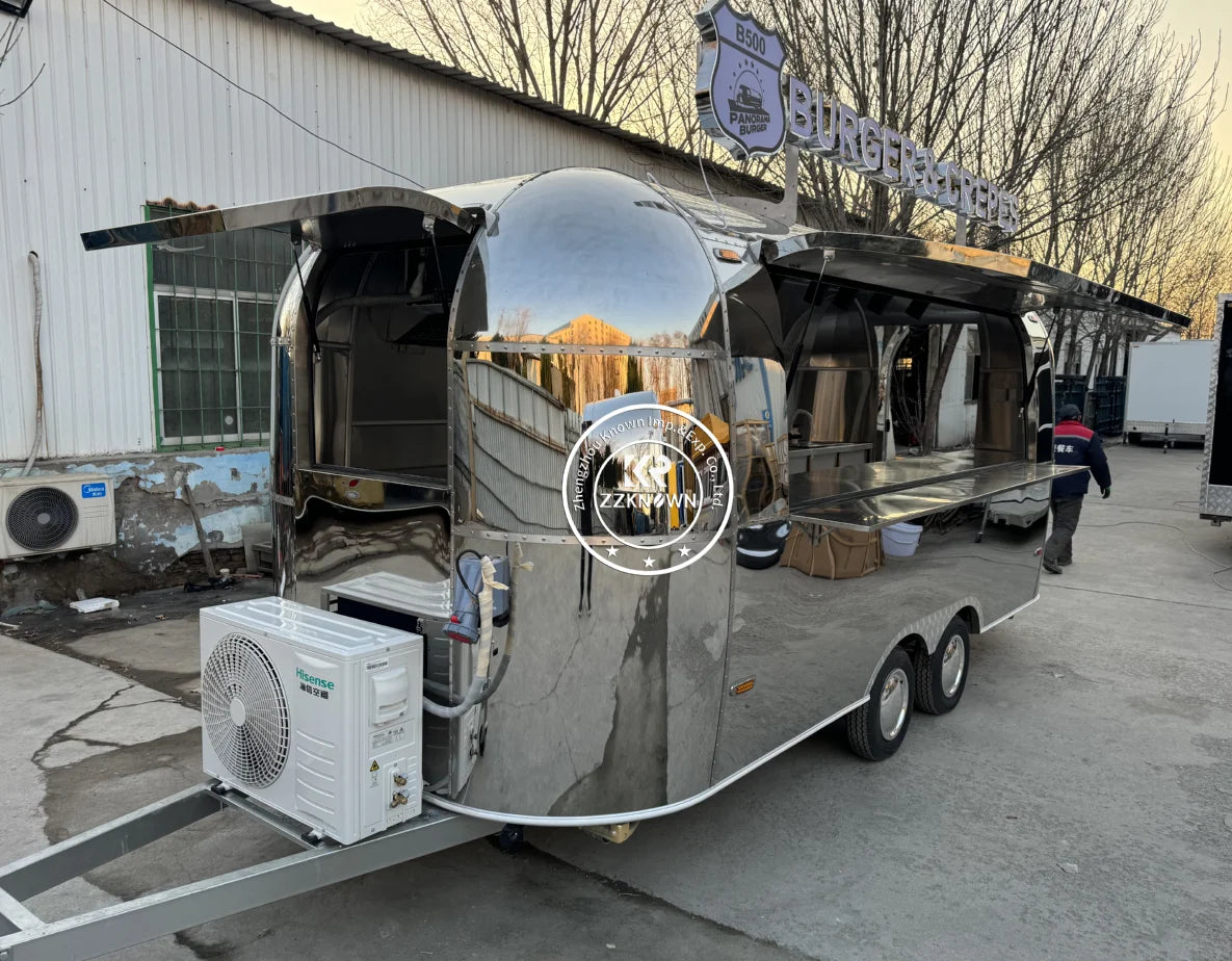 Customized Food cart Mobile Fully Equipped Food Trailer Airstream Fast Food Trucks With Full Kitchen For Sale