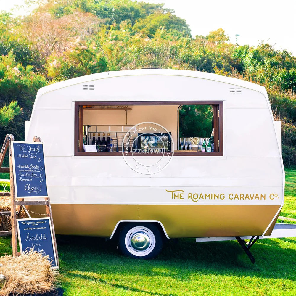 2024 Remolque para bocadillos Camiones de comida Mini caravana Quiosco de papas fritas Cocina móvil Pizza Carrito de café