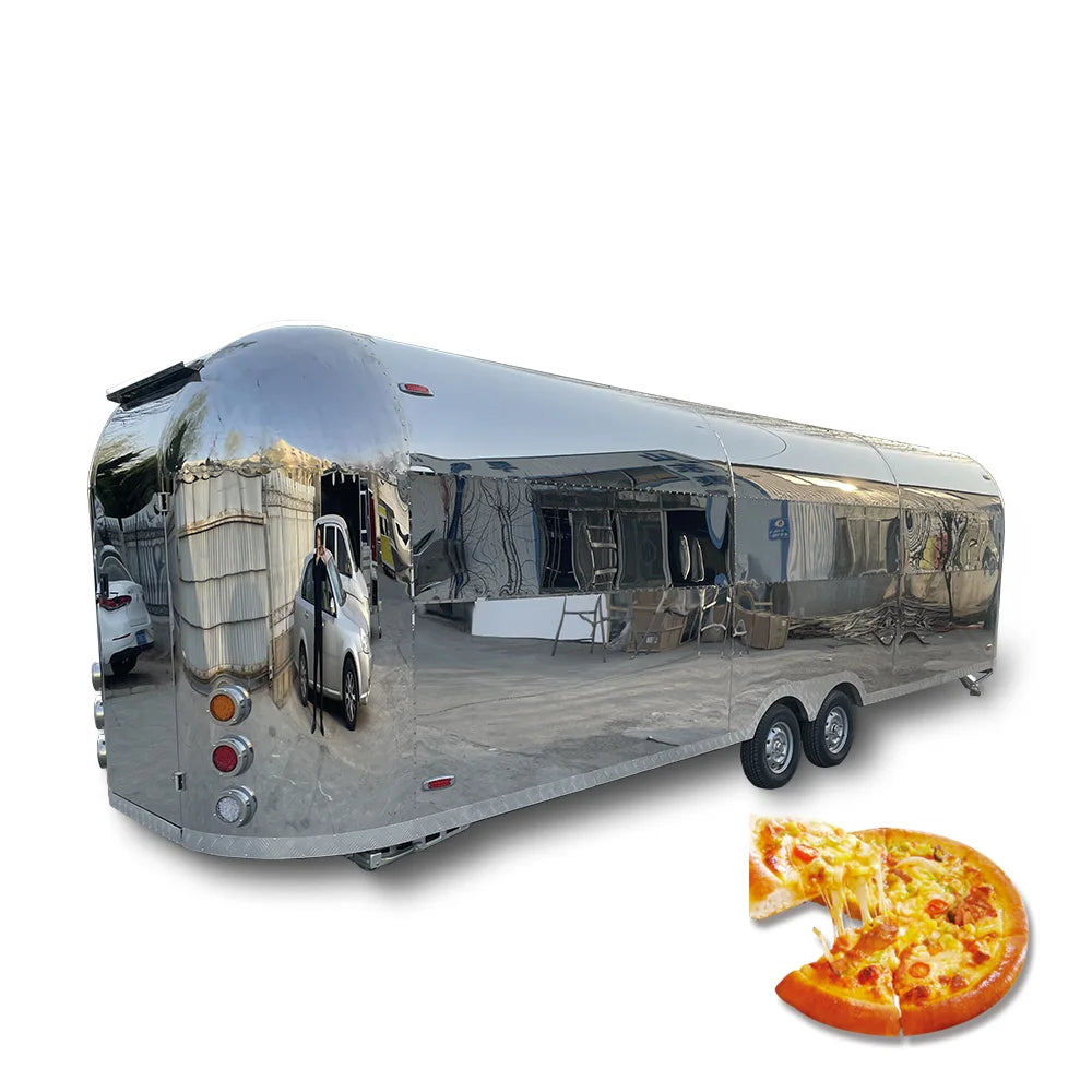 Carro de comida móvil Concesión de catering de café Remolque de comida rápida Airstream Camión de comida helada totalmente equipado