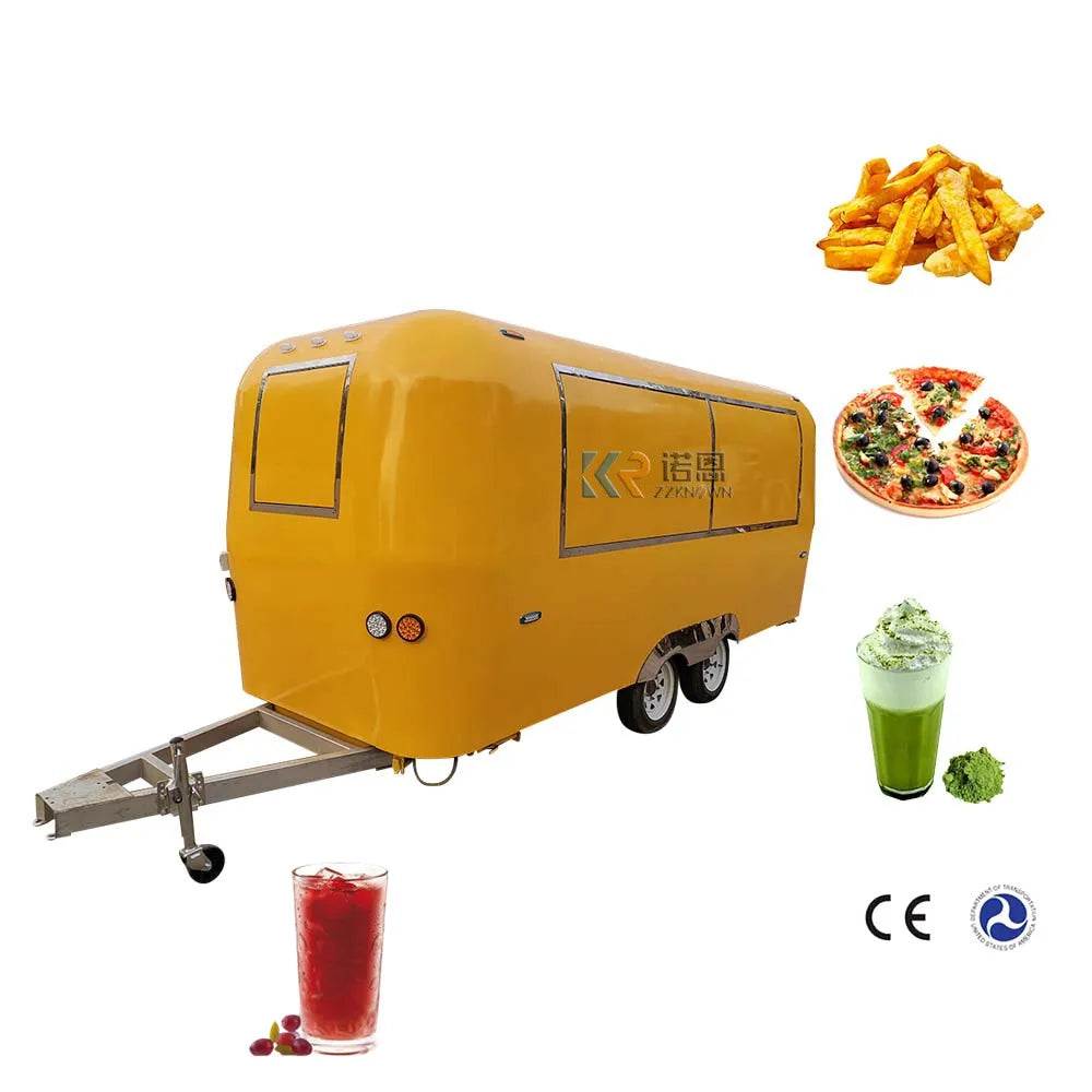 Airstream Coffee Pizza BBQ Fast Food Trailers Chinese New Street Mobile Fast Food Truck Van Ice Cart