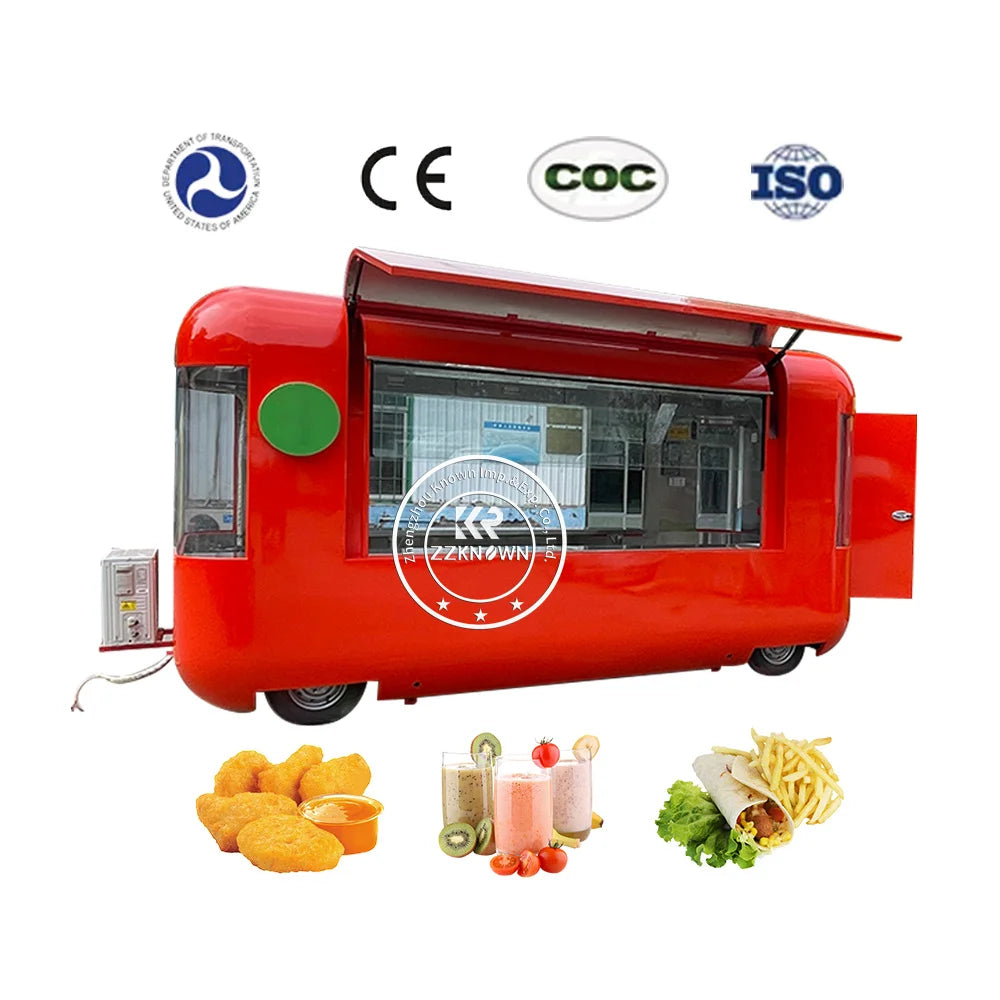 OEM Outdoor Fast Food Cart Concession Food Trailer DOT CE Certificate Coffee Outdoor Mobile Kitchen Food Truck Venidng Kiosk