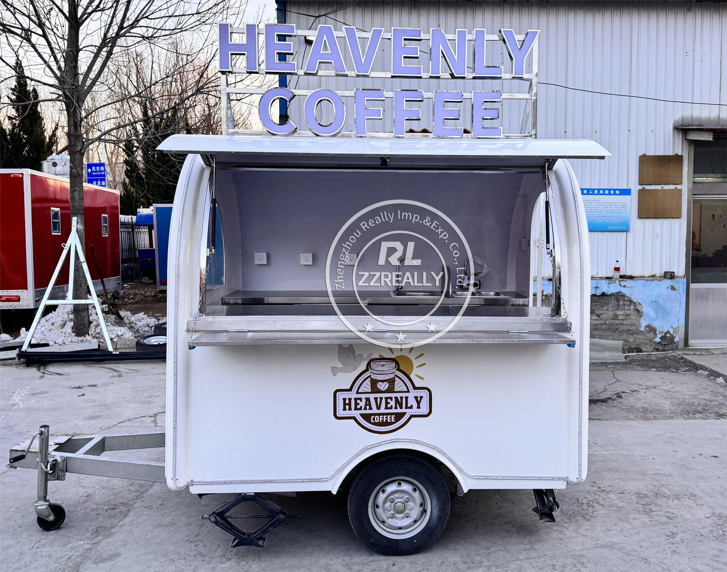 Camión de comida multifuncional galvanizado a la venta Remolque de comida de concesión Remolque de comida de bodega móvil de mejor diseño a la venta Patatas fritas