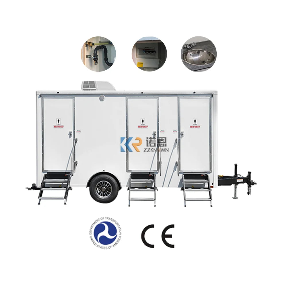 2023 Wholesale Price 2 Station Toilets Trailer Portable Toilets Trailer Outdoor Public Portable Restroom Trailer For Sale