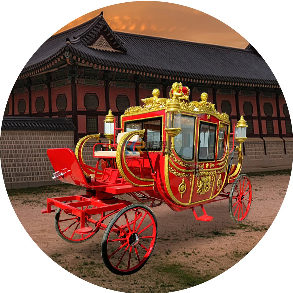 Fabricante de carruajes de caballos Victoria Wedding Royal Horse Carriage en venta Carruaje de caballos eléctrico tirado por caballos