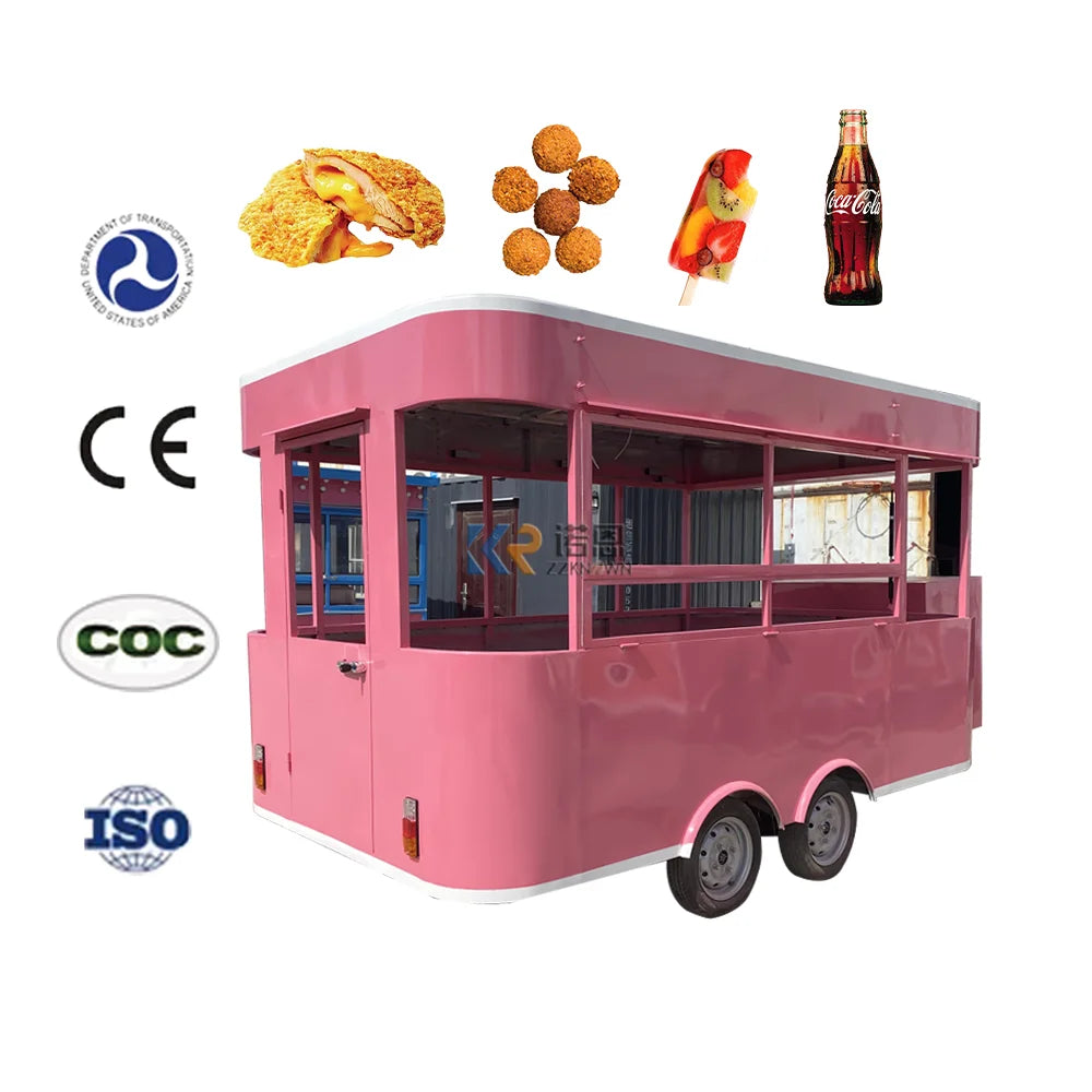 China Outdoor Ice Food Cart Hot Dog Stand Mobile Fast Food Trailer Fast Food Truck With Full Kitchen