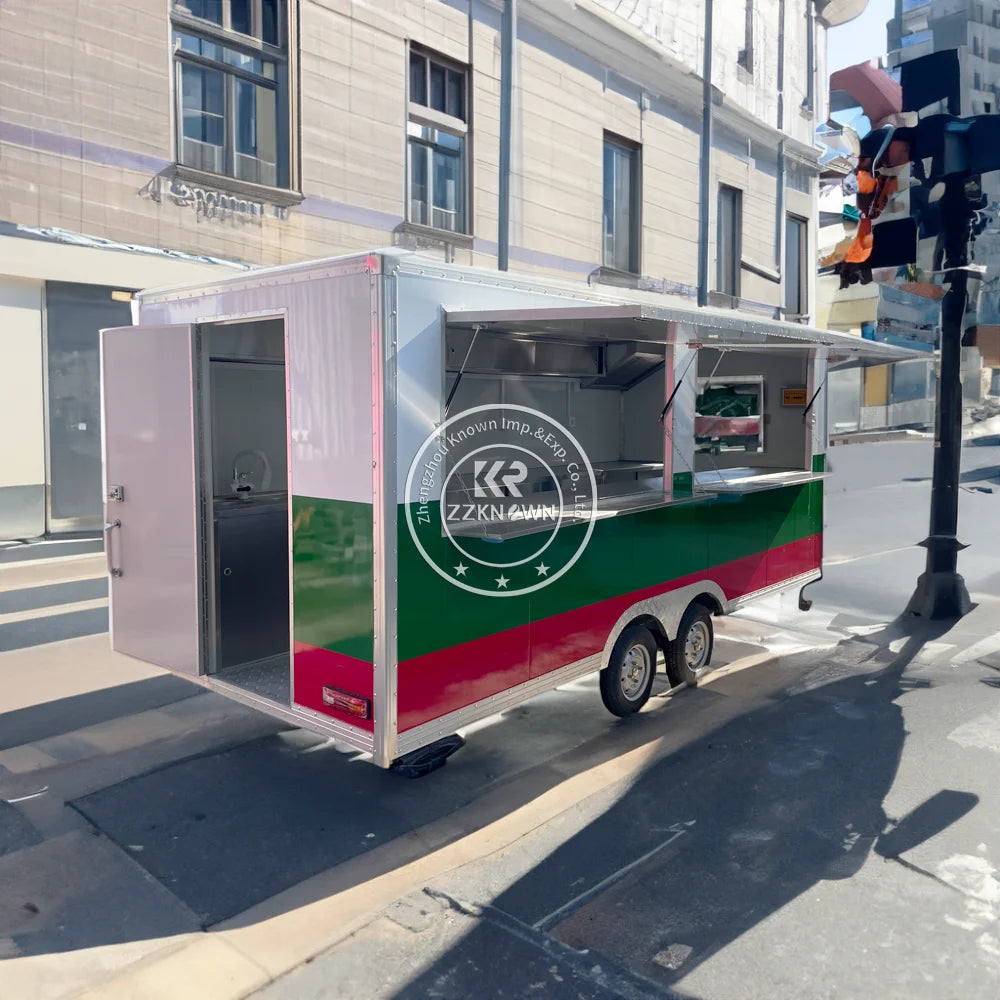 2024 Street Square Mobile Pizza Fast Food Trailer With Full Kitchen Equipment For Sale In Usa Fully Equipped Food Trailer