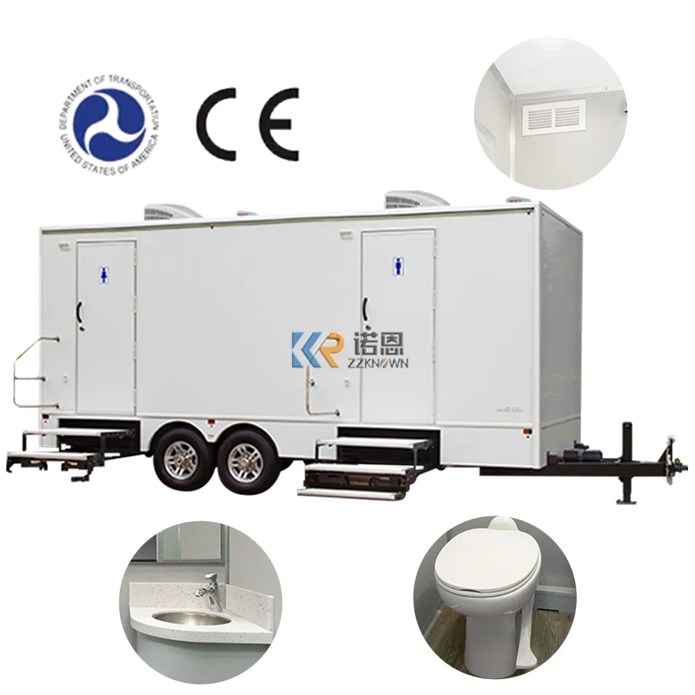 2023 China Factory Wholesale Price Portable Toilets Trailer Outdoor Public Portable Restroom Trailer For Sale