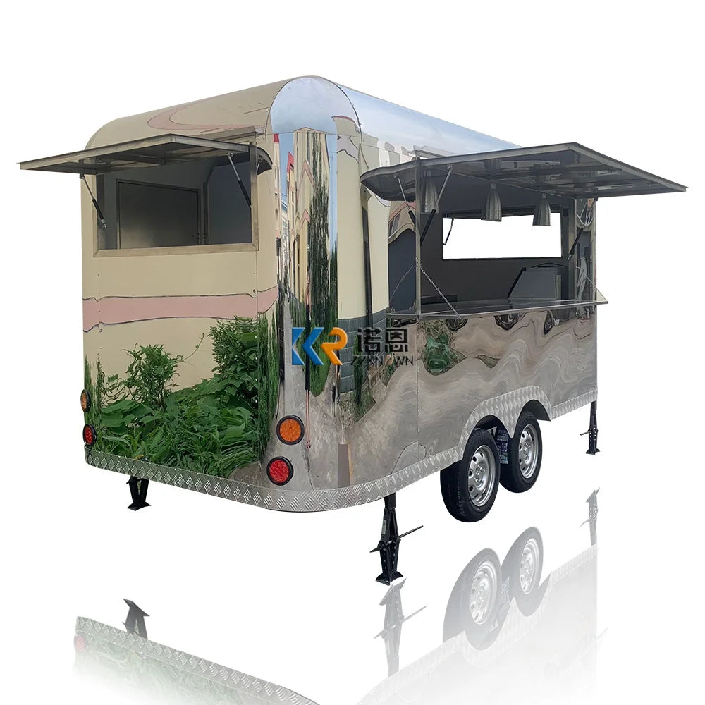 USA Customized Food Trailer With Full Restaurant Kitchen Equipments Fast Food Trucks Mobile Food Trailer