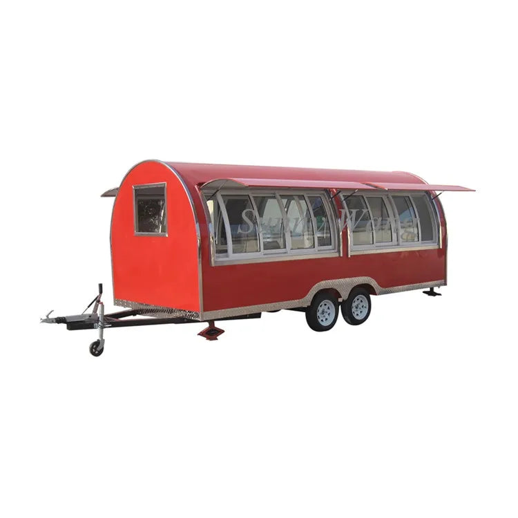 OEM 5m Mobile Fast Food Trailer Customized Hot Dog Vending Cart Stainless Steel Food Truck for Sale