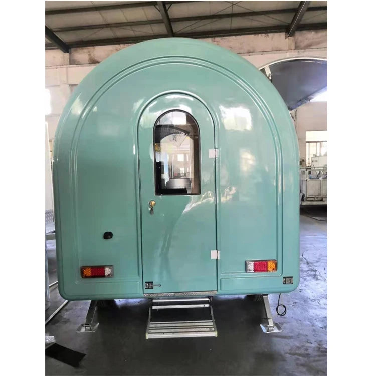 Round Food Trailer For Sale 2024 New 280 Food Truck Mobile Fast Food Cart Mobile  Open Concession Outdoor Kitchen Pizza Trailer