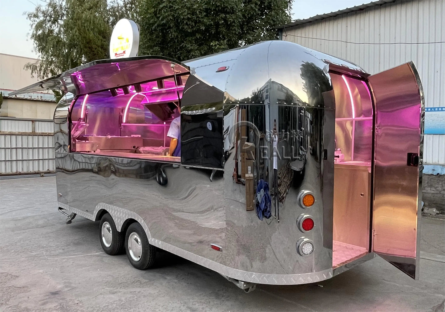 Stainless Steel Hot Dog Small Coffee Ice Cream Vending Cart Restaurant Mobile Fast Airstream Food Trailer Truck For Sale