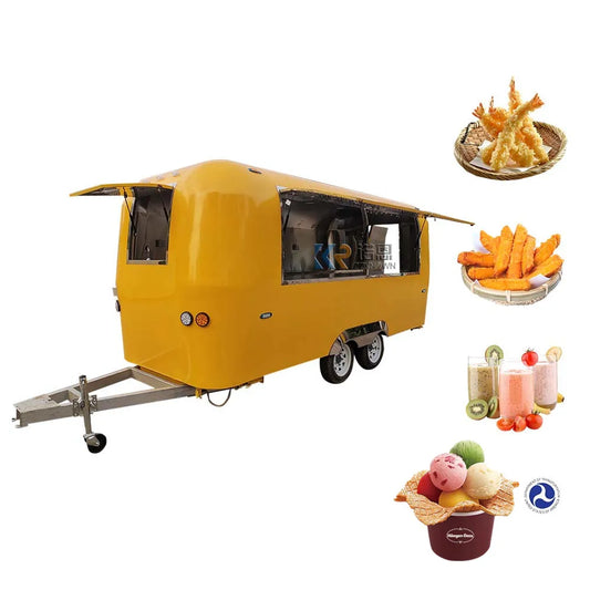 Mobile Food Truck Customized Dining Car Food Trailer For Europe Vendors Hotdog Food Cart