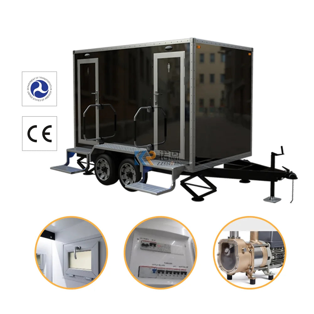 Port a Potty Outdoor Toilets Luxury Mobile Portable Toilet Trailer Portable Restroom Trailer for Sale