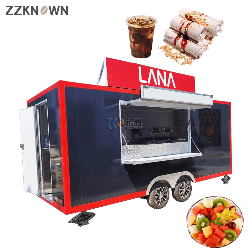 Mobile Fast Airstream Food Truck Hamburger French Fry Food Trailer Hot Dog Cart Stand Snack Food