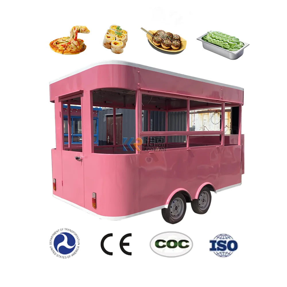 Colorful Customizable Mobile Food Trailer For Sale Zhenda Low Price High Quality Exquisite Food Truck Or Trolley Ice Food