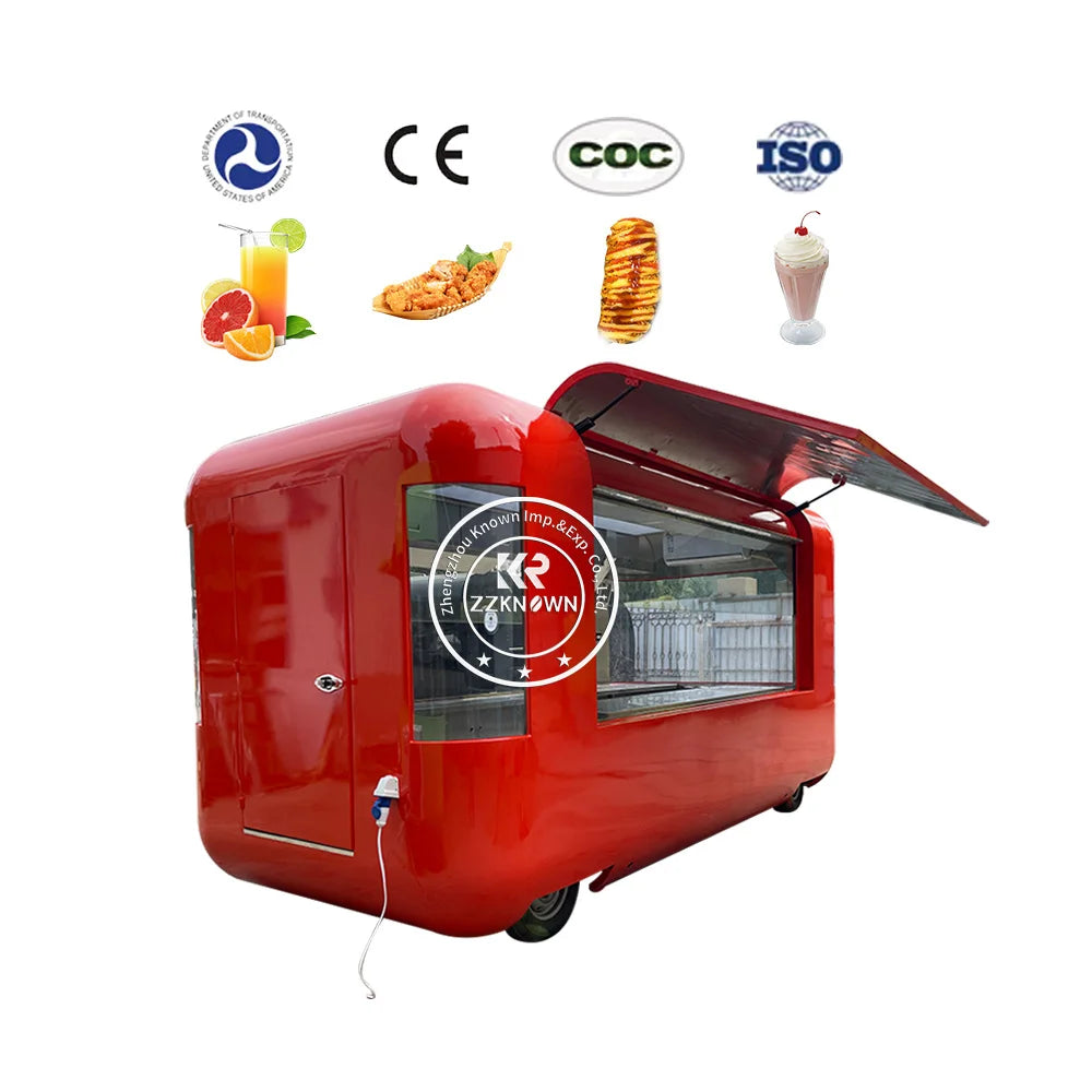 OEM Outdoor Fast Food Cart Concession Food Trailer DOT CE Certificate Coffee Outdoor Mobile Kitchen Food Truck Venidng Kiosk