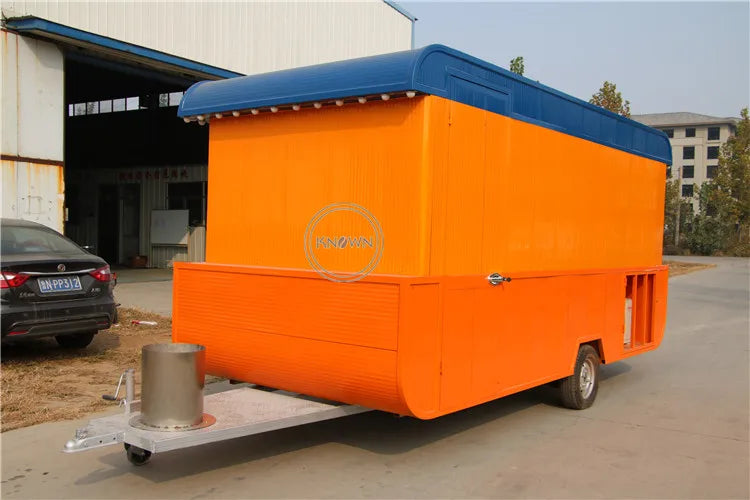 OEM Stainless Steel Boat Type Trailer for Sale Commercial Mobile Ice Cream Cart Fast Mobile Food Truck Kiosk