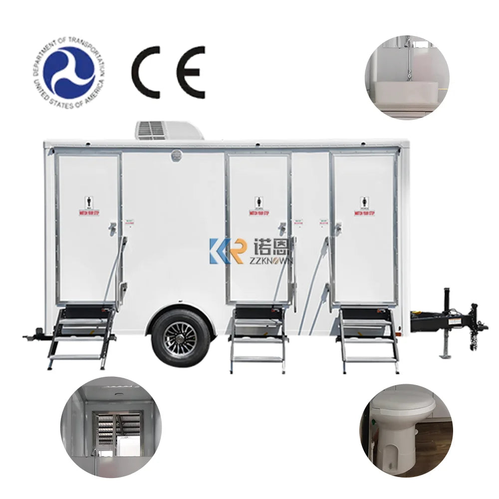 2023 Wholesale Price 2 Station Toilets Trailer Portable Toilets Trailer Outdoor Public Portable Restroom Trailer For Sale