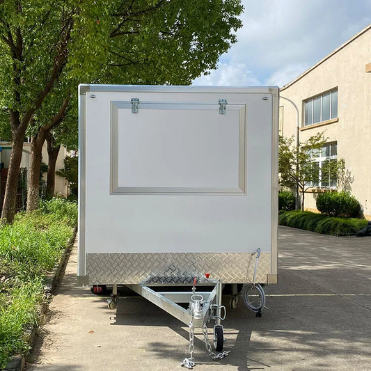 Stainless Steel Large Food Van Mobile Food Truck Trailer CE Approved Tradesman Trailer