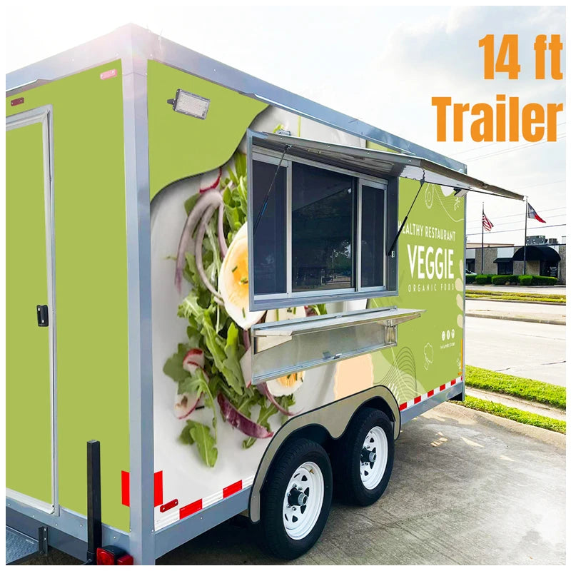 Mobile Restaurant Street Concession Food Trailer Hot Dog Ice Cream Cart Foodtruck Food Truck with Full Kitchen Fast Food Cart