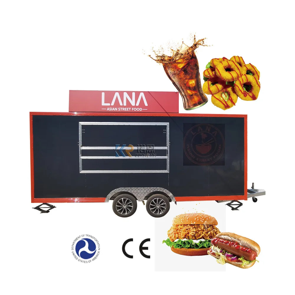 Modern Ice Cream Truck Fully Equipped Mobile Coffee Cart Caravan Trailer Catering Food Truck for Sale