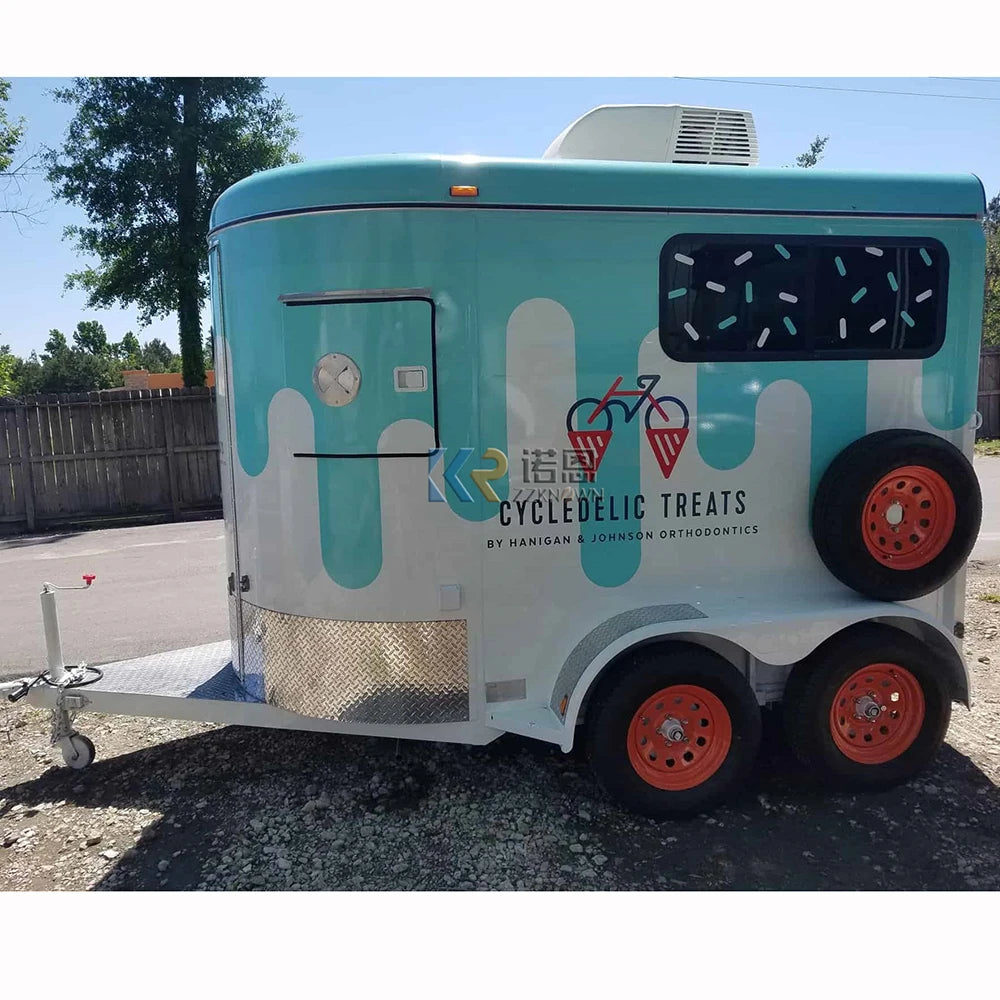 2 In 1 Kids Mobile Food Trucks 7.5ft Dining Carts Trailer CE Approved Restaurant Food Truck With Full Kitchen