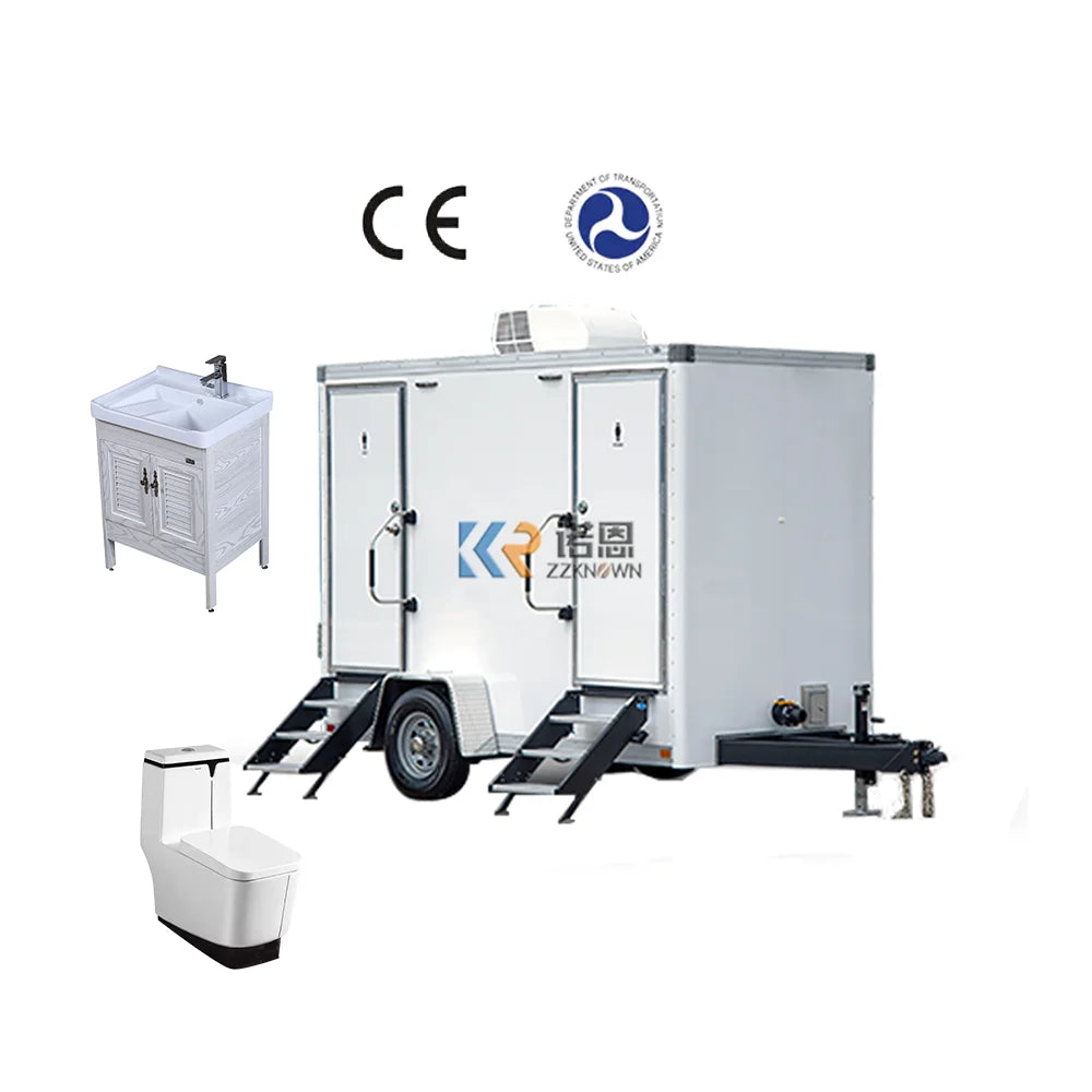 2024 Luxury Portable Bathroom Mobile Restroom Trailers Shower Custom Cheap Price Trailer Toilet Portable