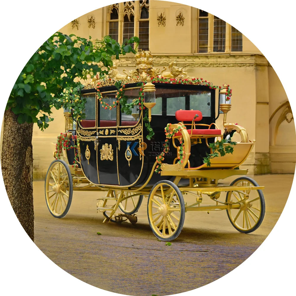 OEM Special Transportation Wedding Electric Horse Drawn Carriage Royal White Horse Wagon Europe Carriage