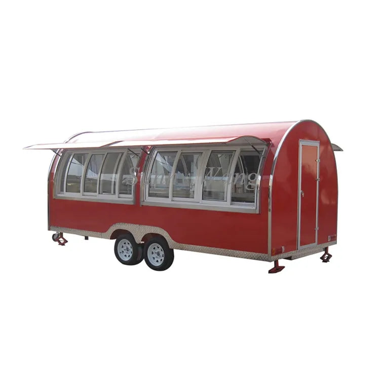 OEM 5m Mobile Fast Food Trailer Customized Hot Dog Vending Cart Stainless Steel Food Truck for Sale