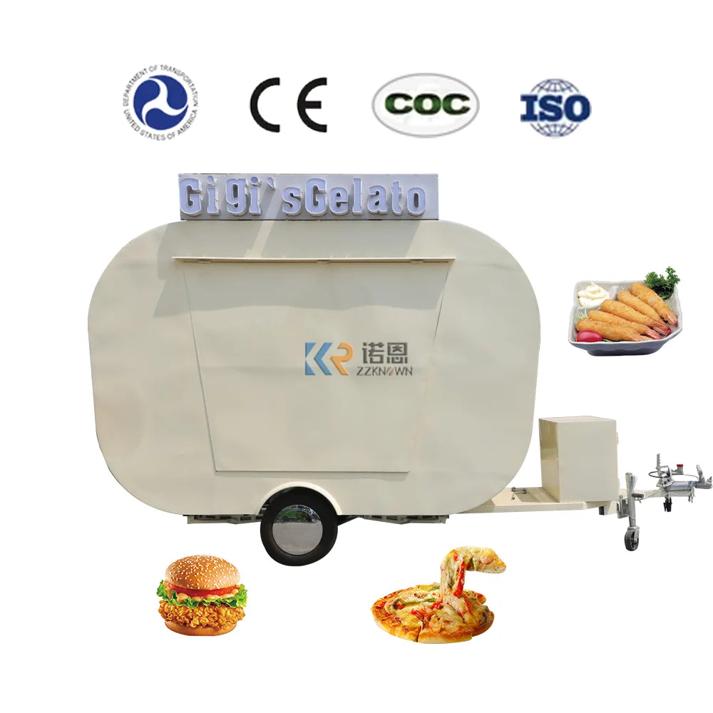 Newest Mobile Food Trailer Food Cooking VanFood Van Takeaway Trailer CE DOT Approved Fast Coffee Catering Cart