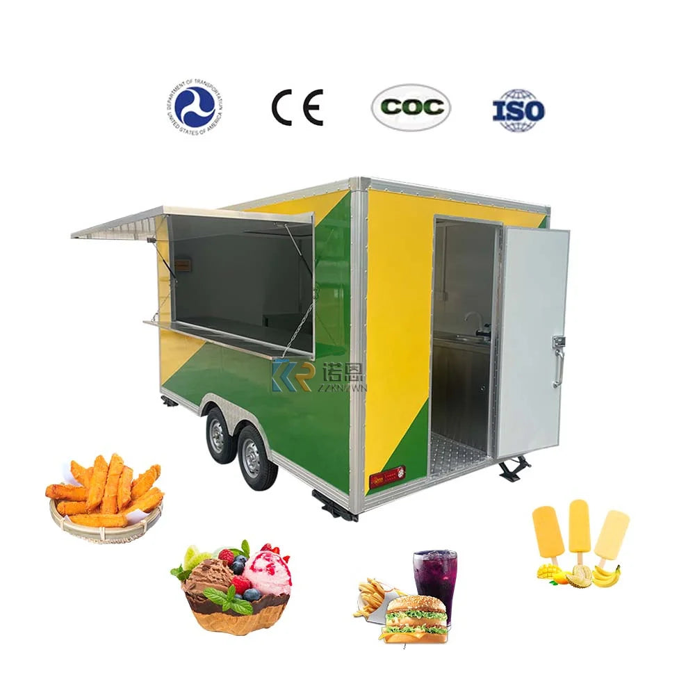 Mobile Food Truck with CE VIN DOT Dining Car Food Trailer For Europe Vendors Hotdog Food Cart