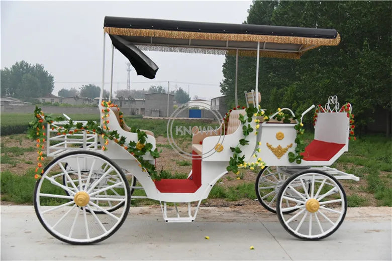 2022 Royal Horse Carriage Luxury Wedding Horse Cart Park Passenger Carriage for Sale