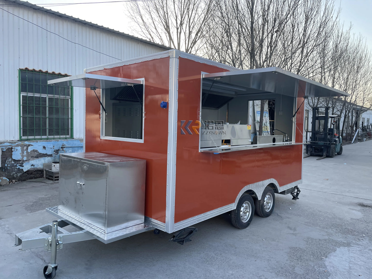 CE Double Service Pizza Coffee Selling  Food Trailer Street Coffee Fast Food Truck Mobile Ice Cream Vending Kiosk Food Cart