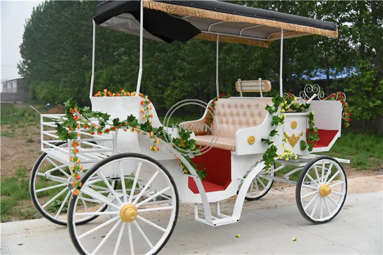 2022 Royal Horse Carriage Luxury Wedding Horse Cart Park Passenger Carriage for Sale