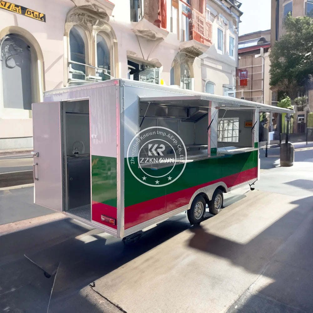 2024 Street Square Mobile Pizza Fast Food Trailer With Full Kitchen Equipment For Sale In Usa Fully Equipped Food Trailer