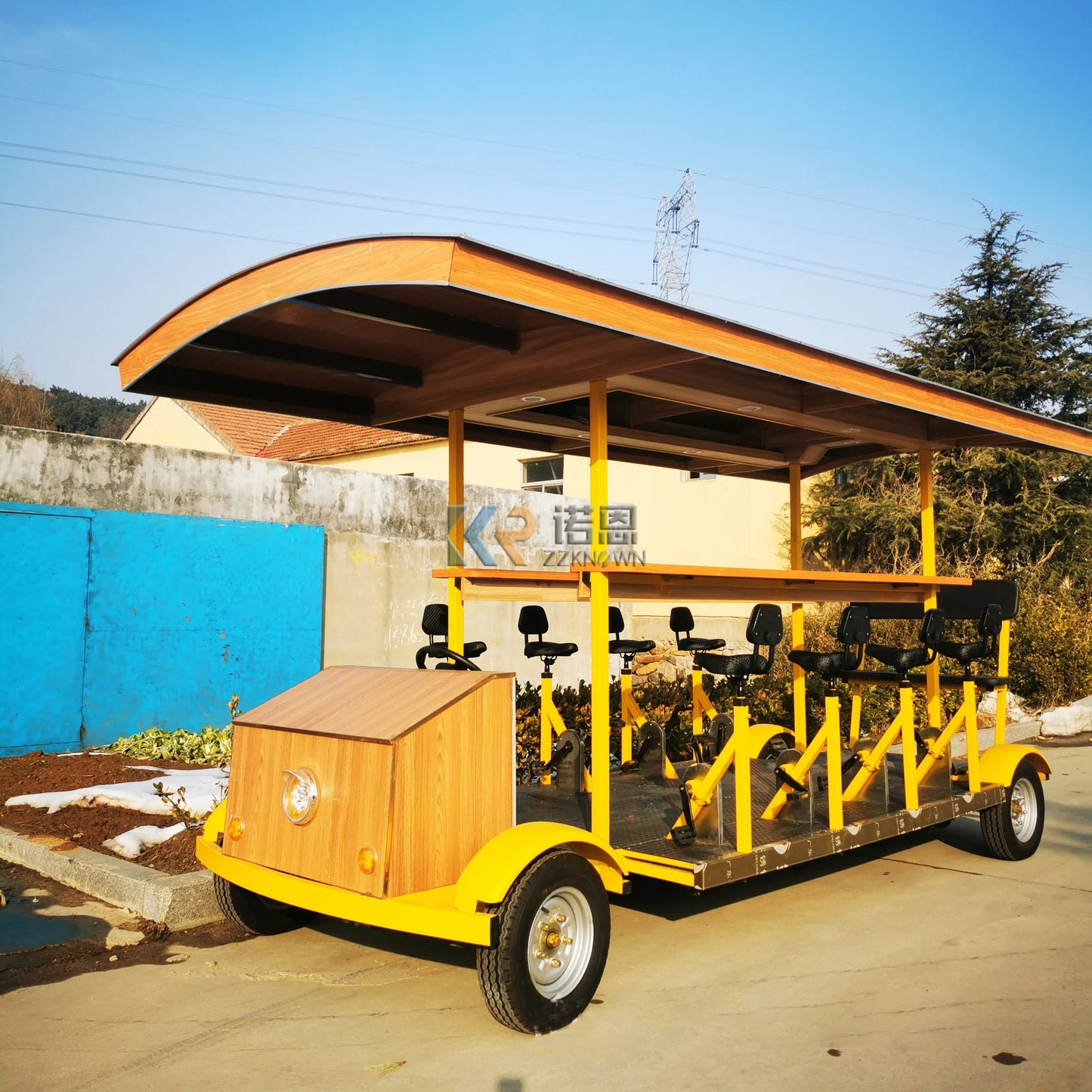 Customized Street  Leisure Food Bicycle Beer Snacks Cart Bicycle Sightseeing Party Bus