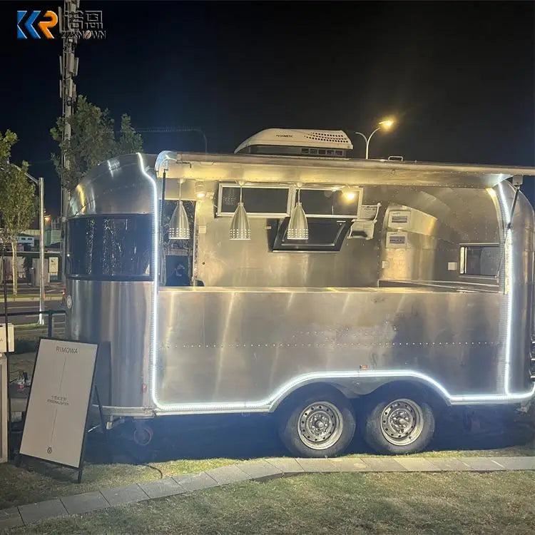 New Pizza BBQ Ice Cream Cart Concession Food Trailer Mobile Beer Bar Airstream Food Truck With Full Kitchen Restaurant Equipment